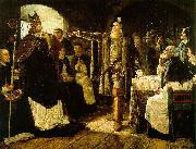 carl gustaf hellqvist Gustaf Vasa anklagar biskop Peder Sunnanvader infor domkapitlet i Vasteras oil painting artist